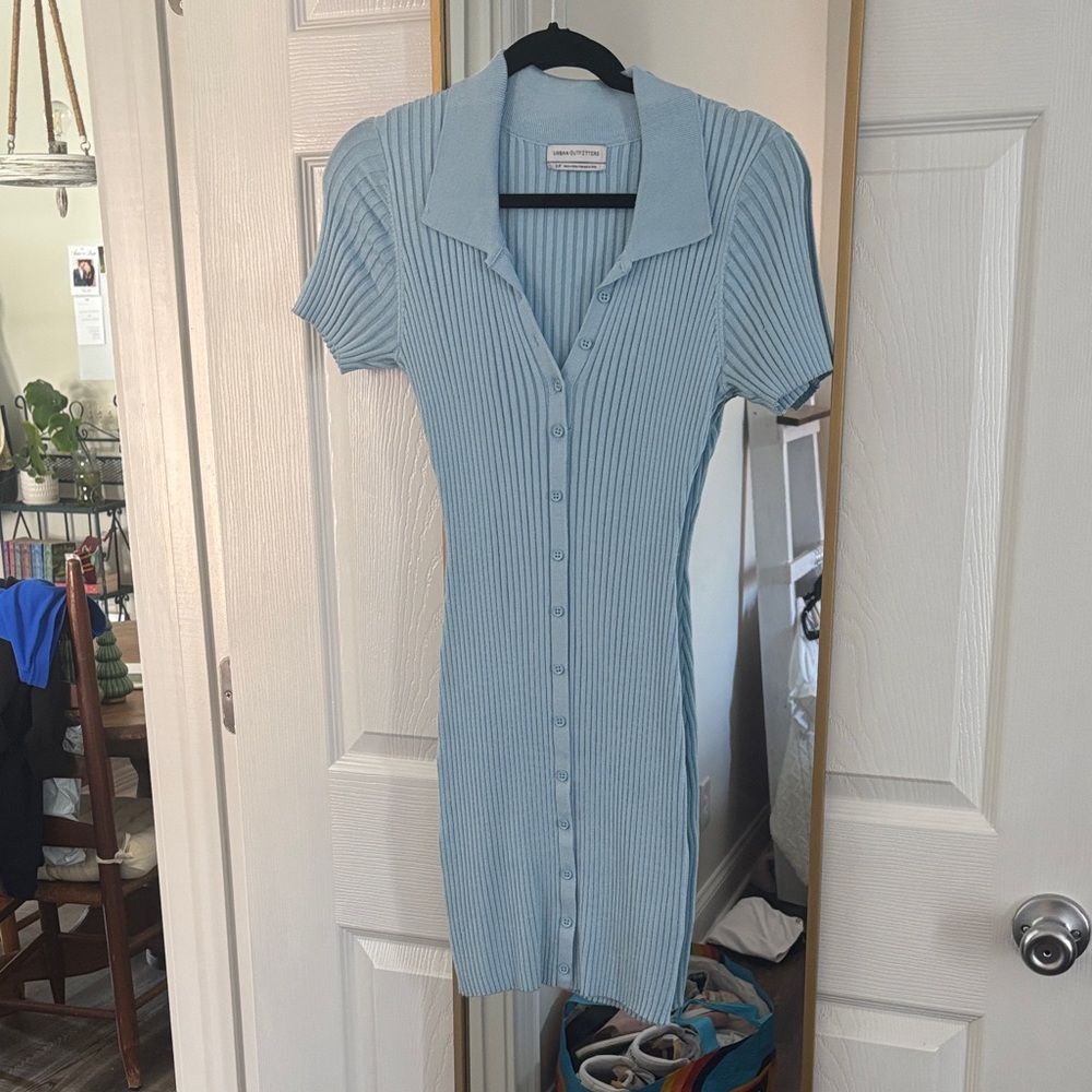 Urban Outfitters Sky Blue Ribbed Dress